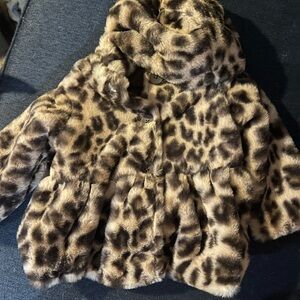 Leopard Print Faux Fur Baby Coat